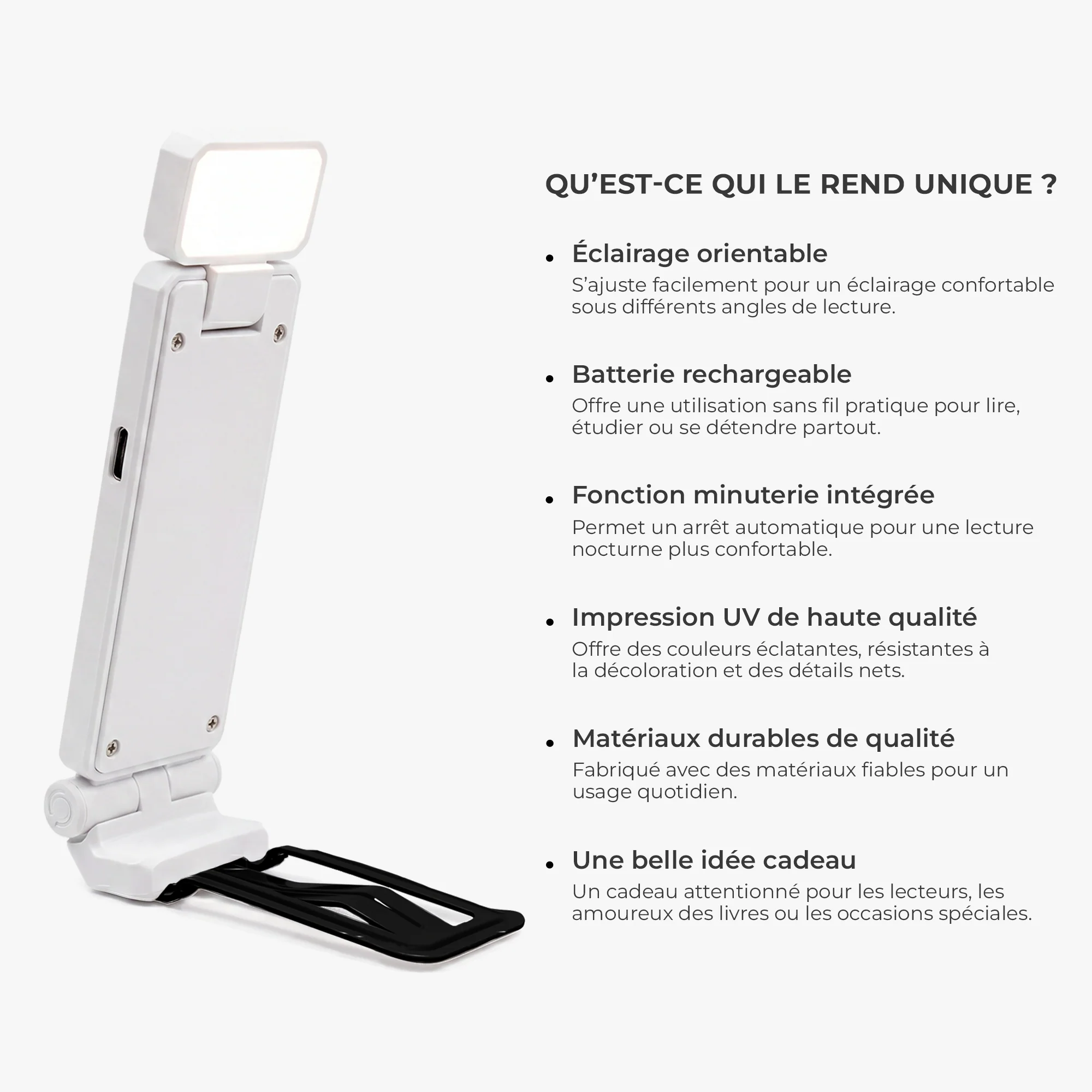 Lampe De Lecture Avec Pince Personnalisable Femme Homme - Les Livres Sont Ma Thérapie - Image 9