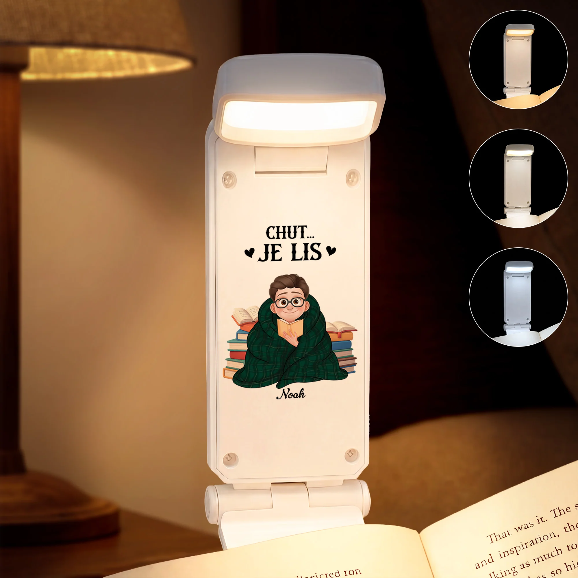 Lampe De Lecture Personnalisable Avec Pince Pour Femme Homme Qui Aime Les Livres - Encore Un Chapitre - Image 2