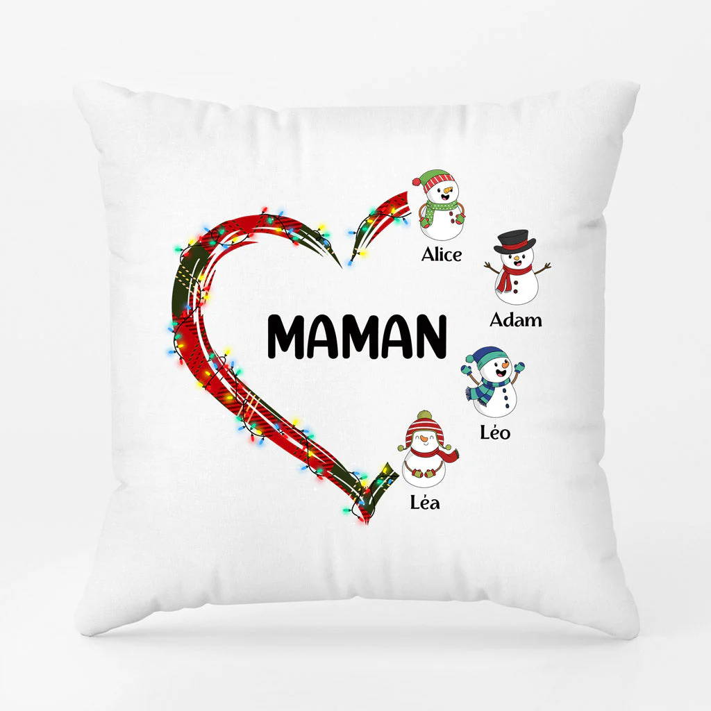 Coussin de Noël personnalisé – Le Cœur de Maman Mamie - Image 2