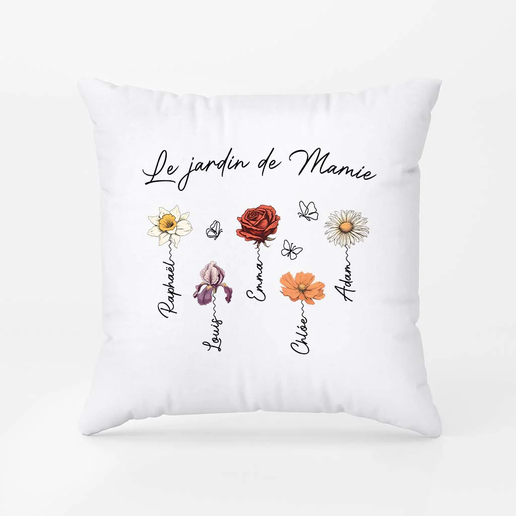 Coussin Personnalisé Pour Mamie - Le Jardin De Mamie Florale