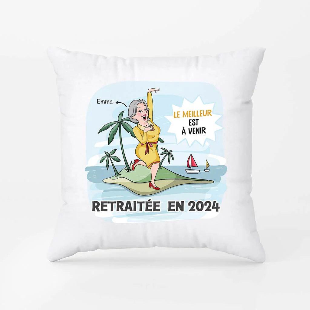 Cadeau Original Retraite - Le Meilleur Est À Venir - Coussin Personnalisé