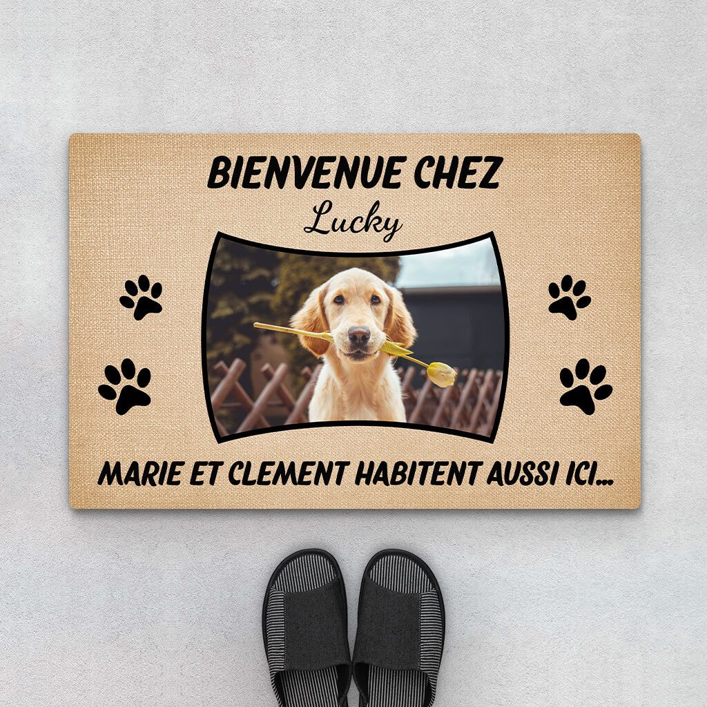 Paillasson Personnalisé Photo Chien – Les Chiens Habitent Ici