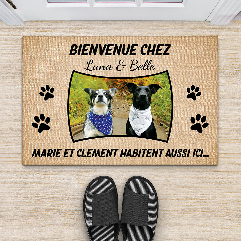 Paillasson Personnalisé Photo Chien – Les Chiens Habitent Ici - Image 2