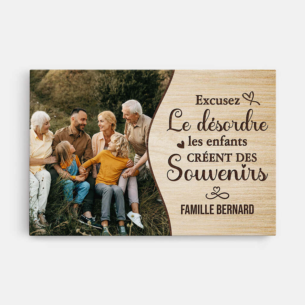 Tableau avec Photo Personnalisé Famille – Les Enfants Créent Des Souvenirs