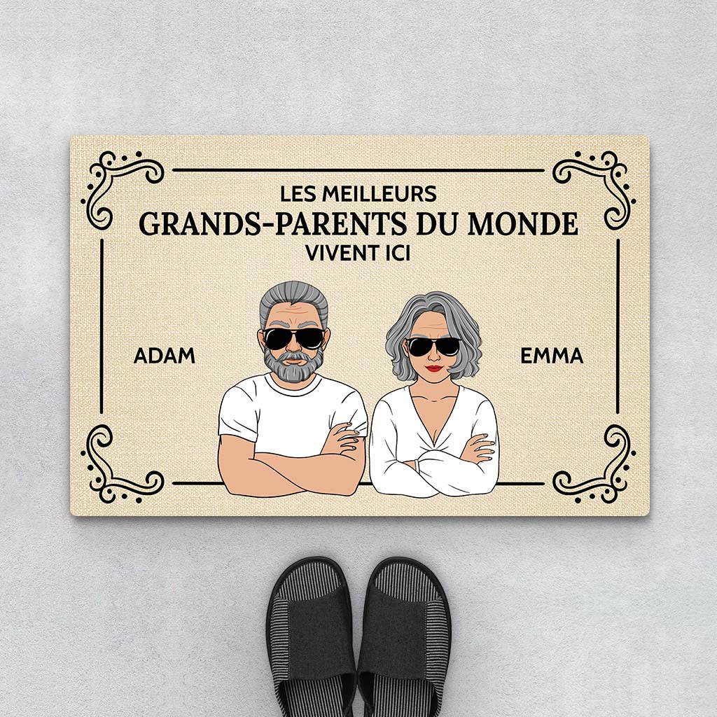 Paillasson Personnalisé - Meilleurs Grands-Parents - Cadeau Pour Grands-Parents