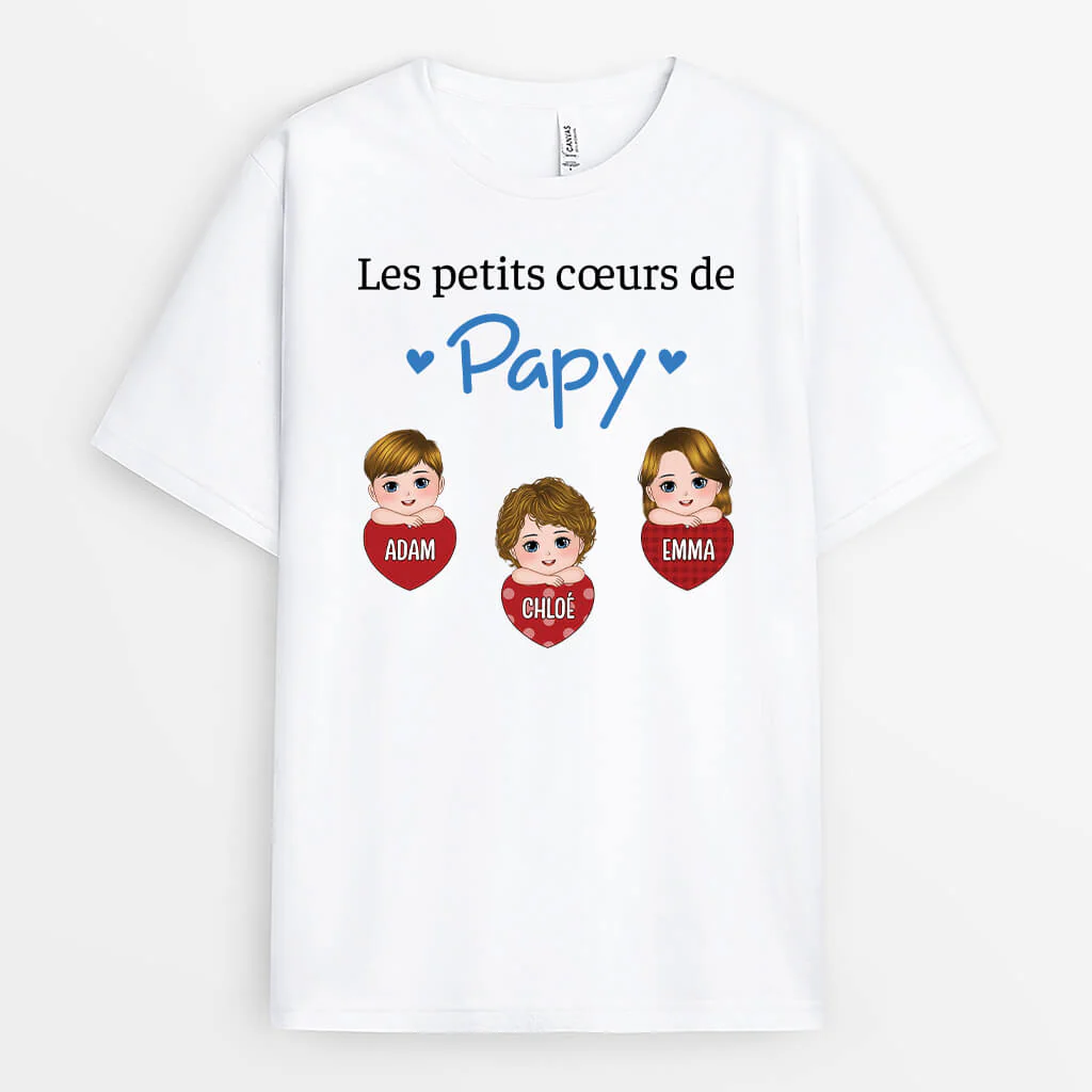 Tee Shirt Personnalisé Papy - Les Petits Cœurs De Papy