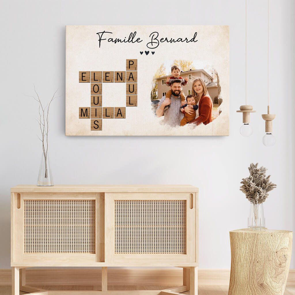 Tableau Avec Les Prénoms De La Famille Et Photo Personnalisé - Image 3