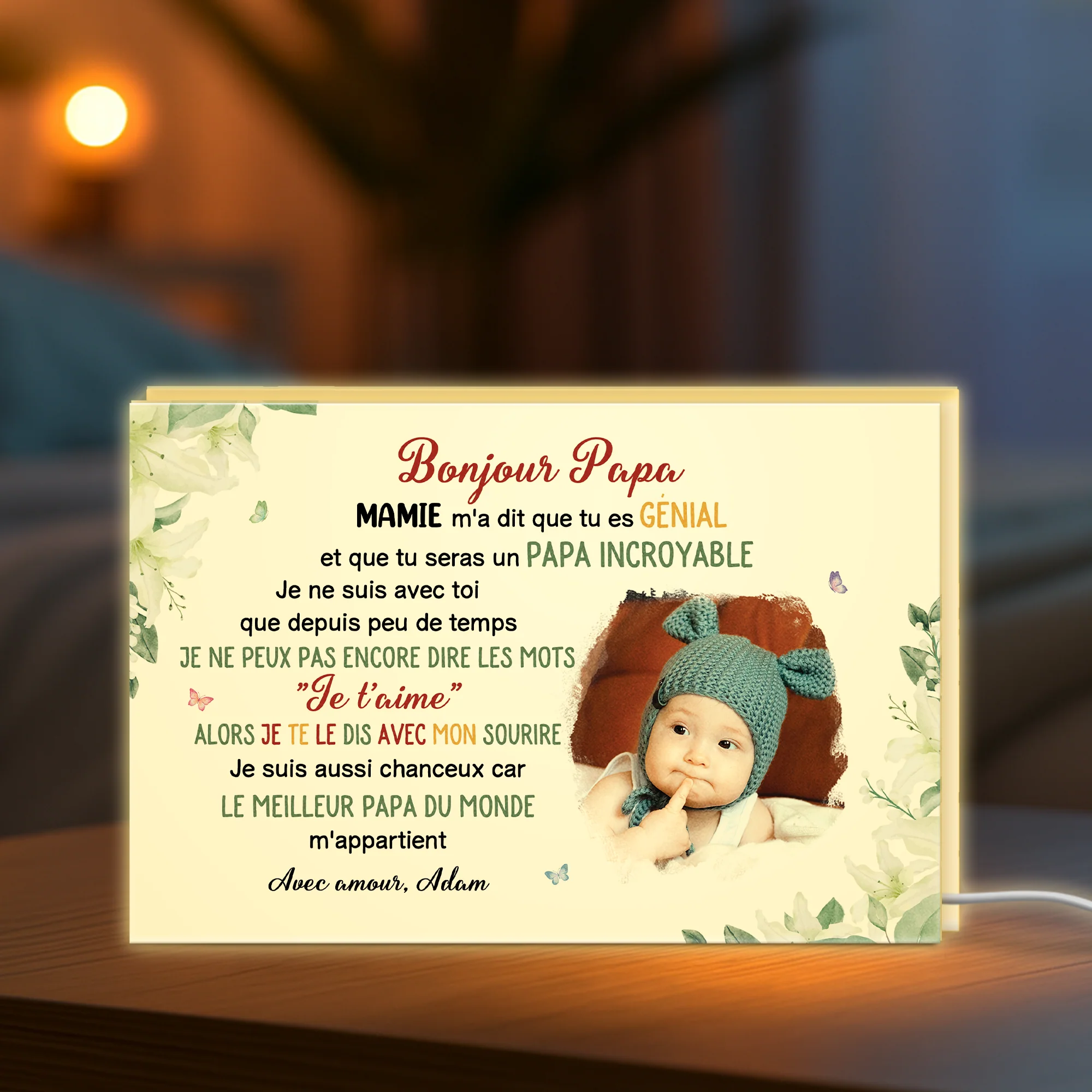 Lightbox Personnalisable Avec Photo - Chère Maman - Image 2