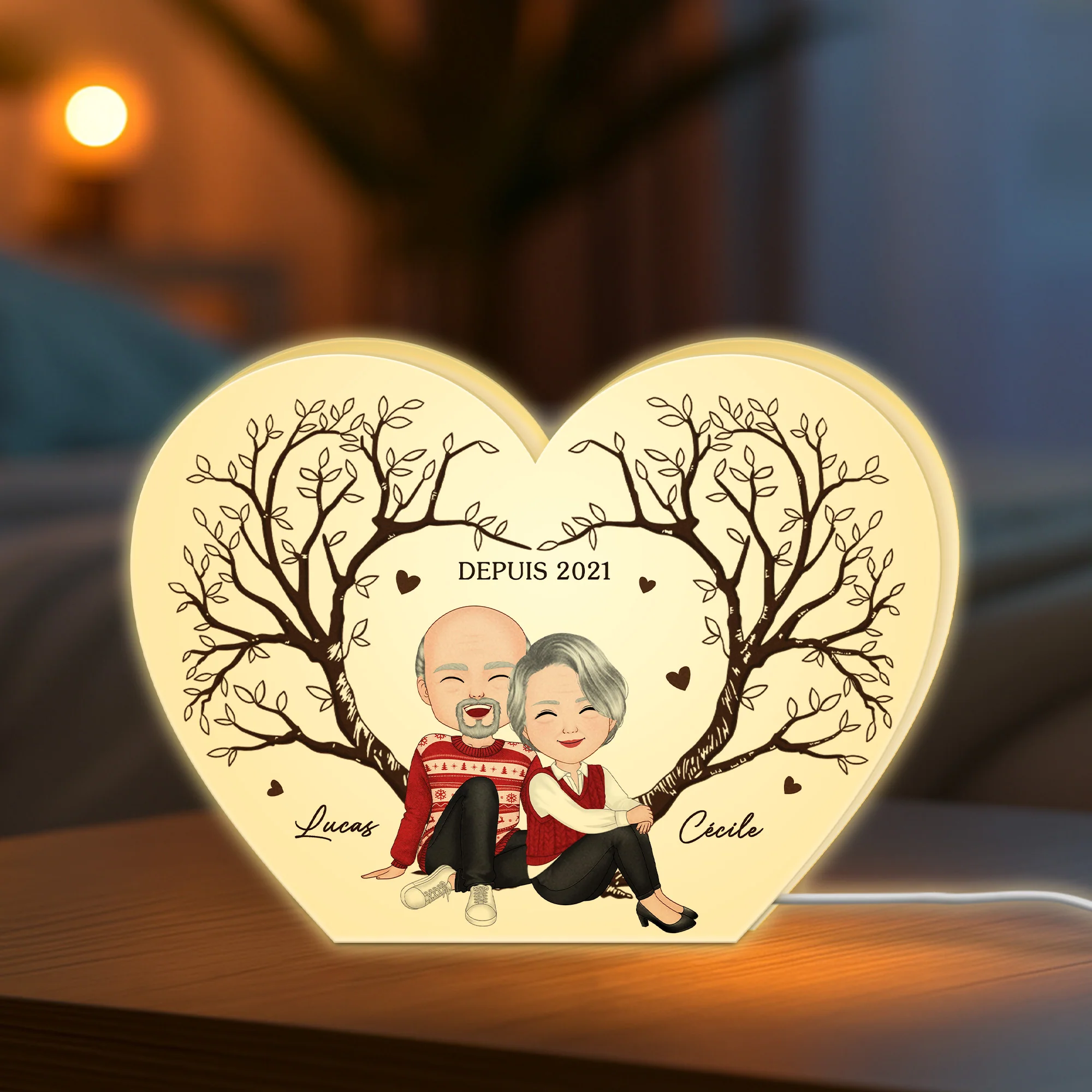 Lightbox Personnalisable - Couple Ensemble Depuis - Image 2