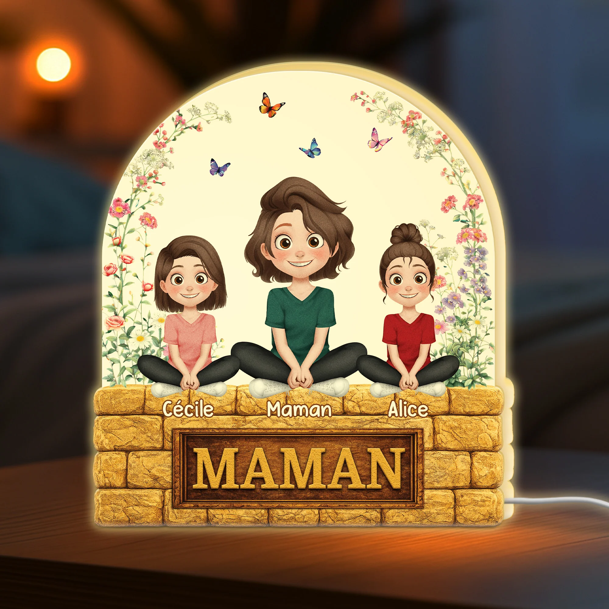 Lightbox Personnalisable - Maman Mamie Est Mon Monde