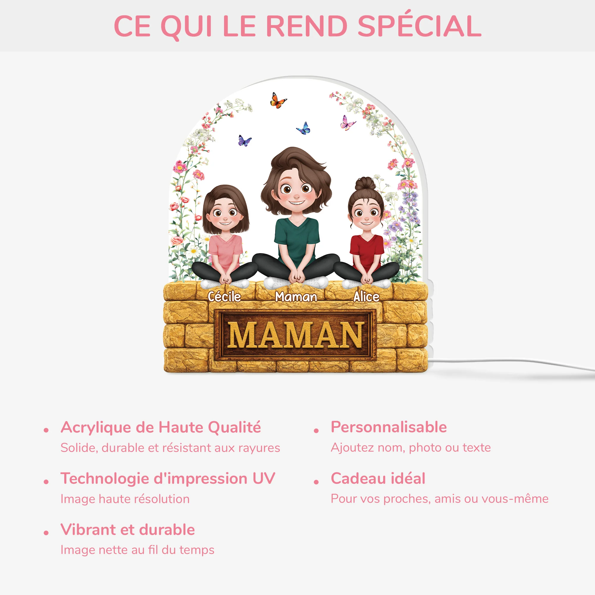 Lightbox Personnalisable - Maman Mamie Est Mon Monde - Image 3