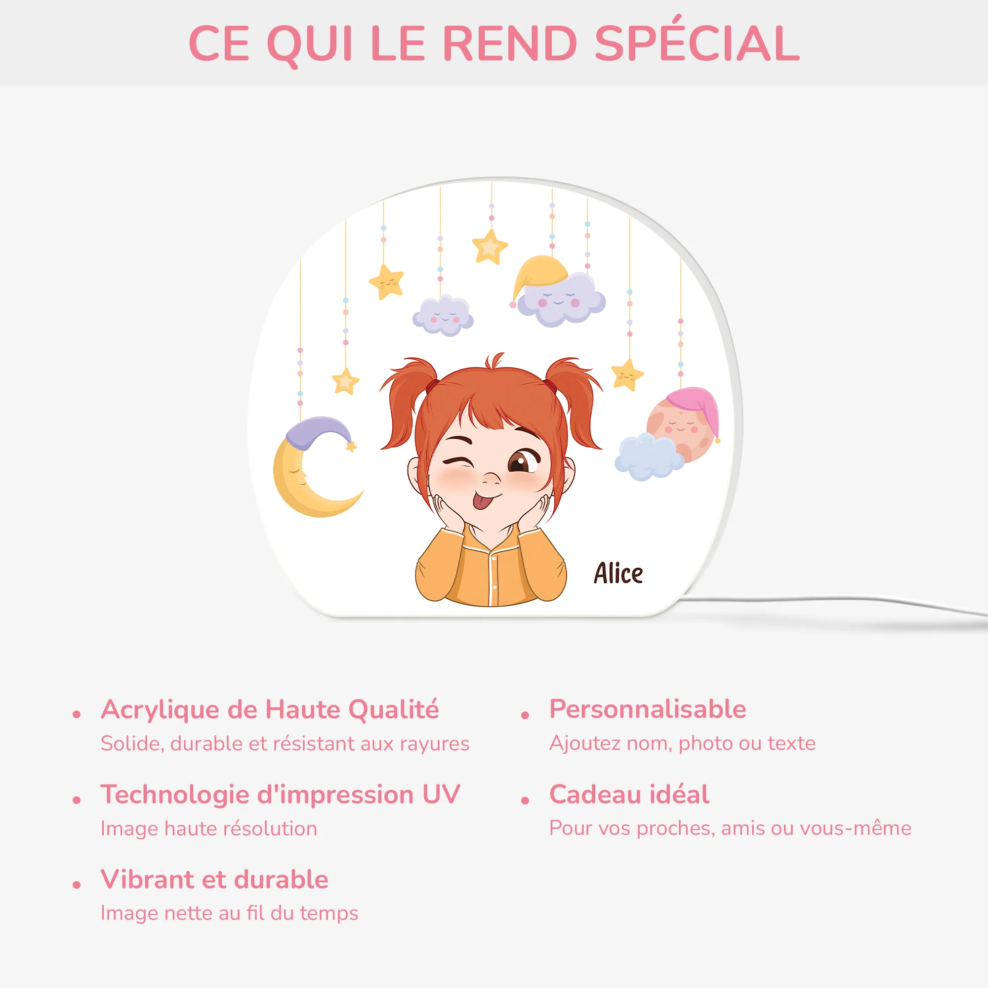 Lightbox Personnalisable Pour Enfant - Nuit Féérique - Image 4