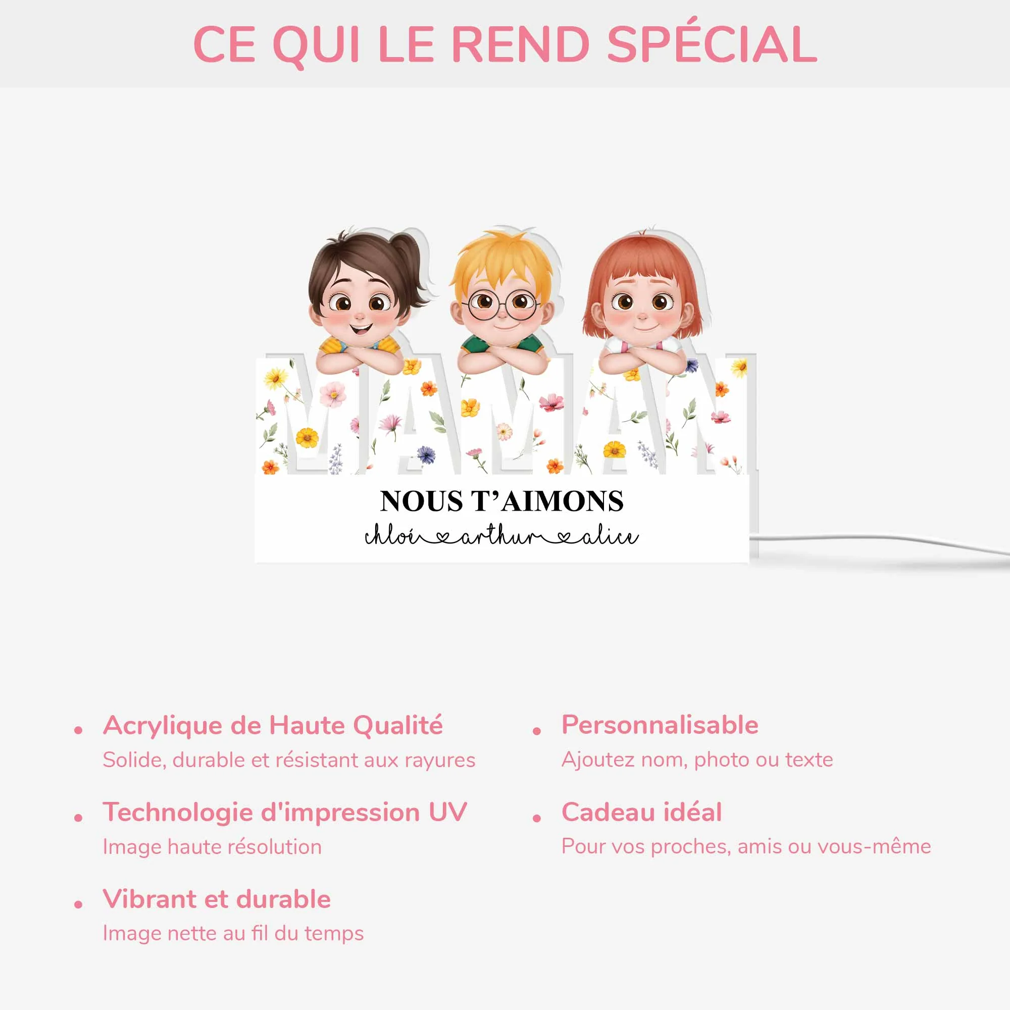 Lightbox Personnalisable Pour Maman - Nous T'Aimons - Image 4