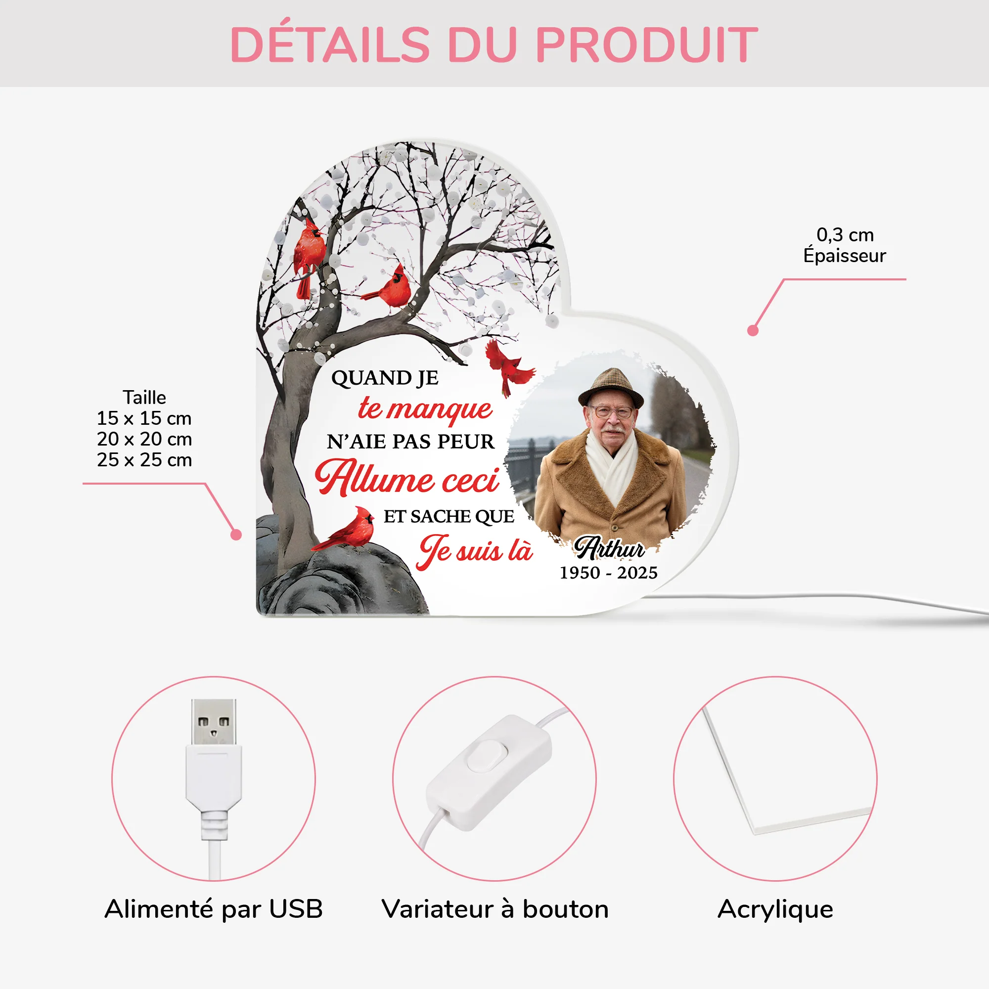 Lightbox Personnalisable Pour Papa - Allume Ceci - Image 3