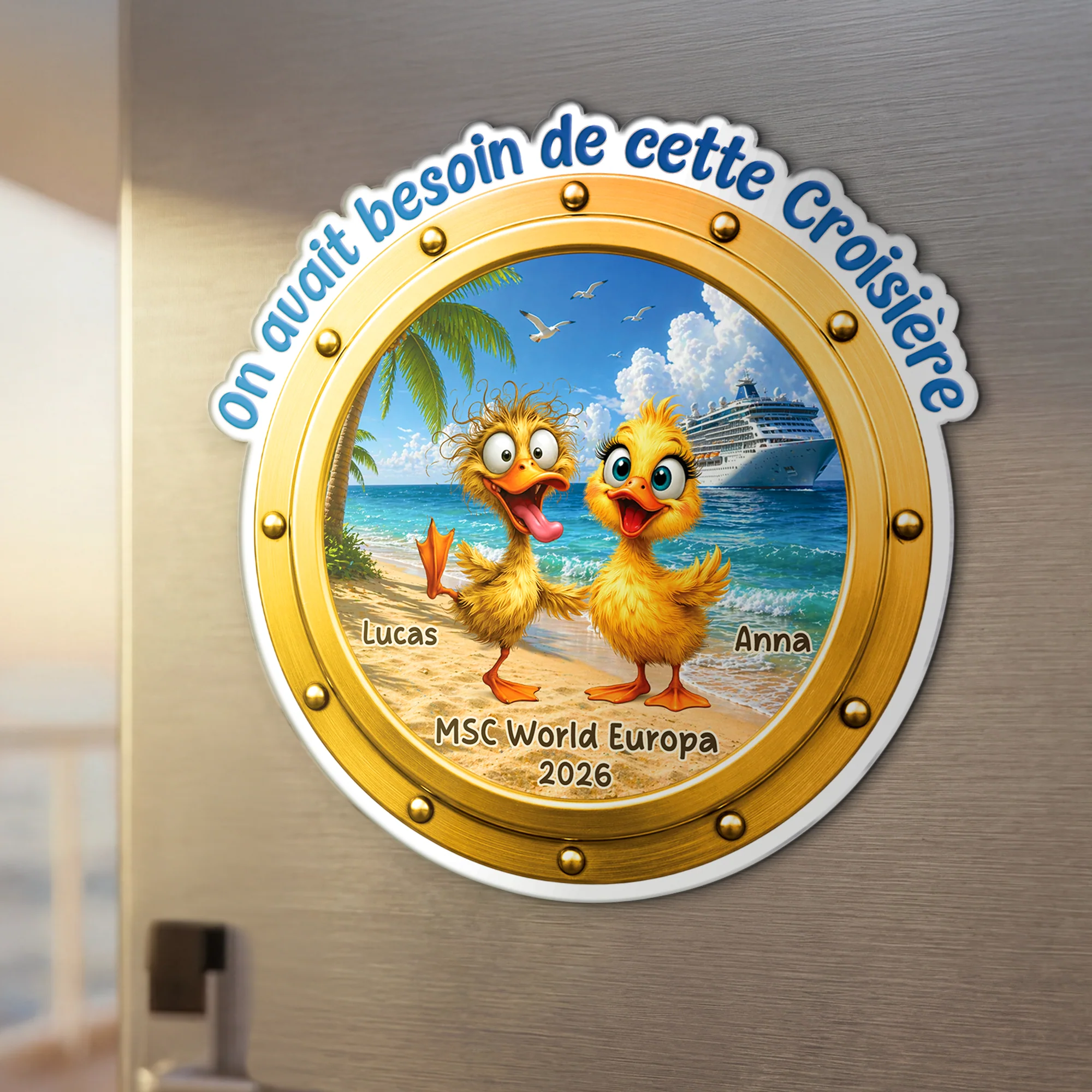 Magnet Acrylique Personnalisé Couple - Besoin De Cette Croisière - Image 2