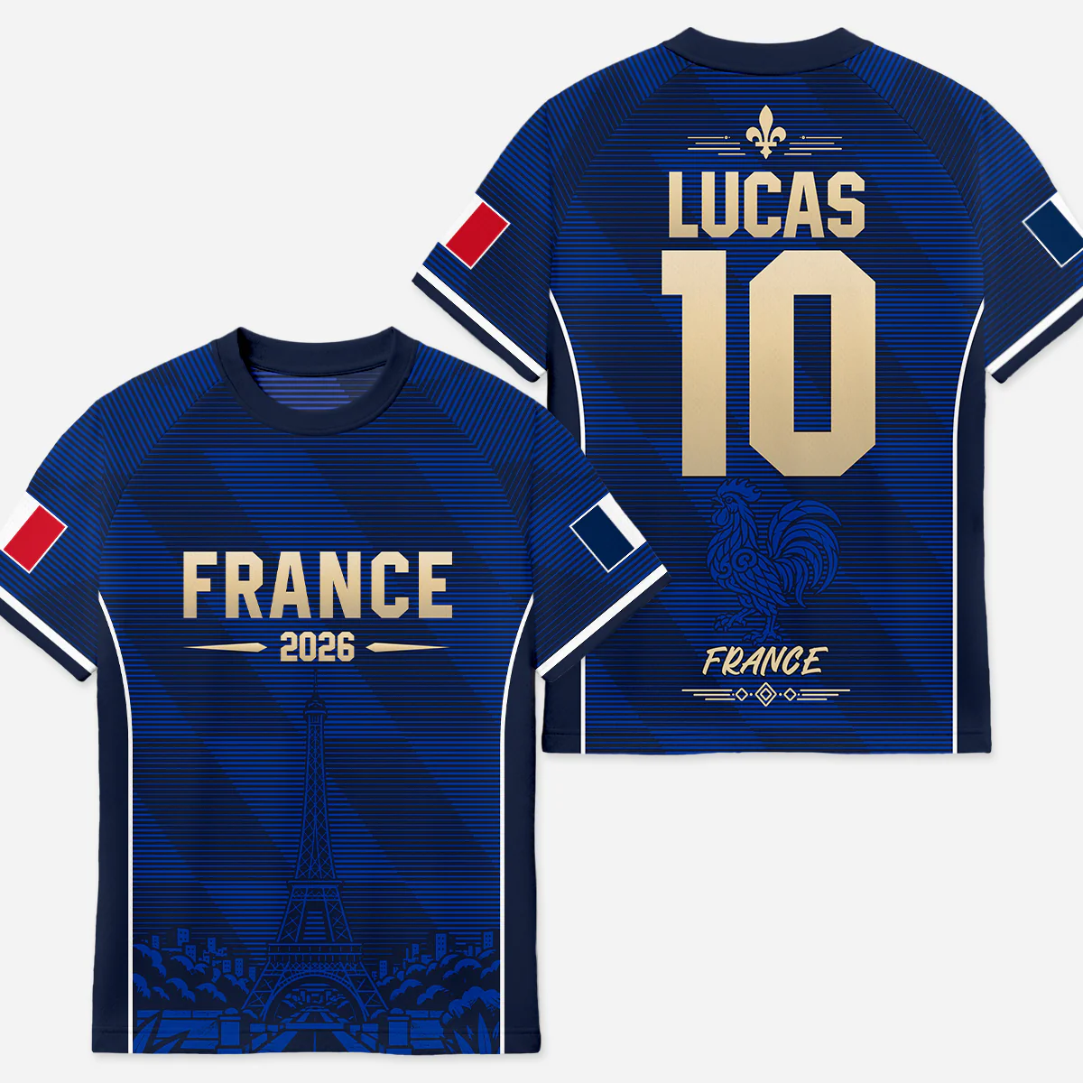 Maillot De Football Personnalisé Avec Nation - Cadeau Original Avec Prénom