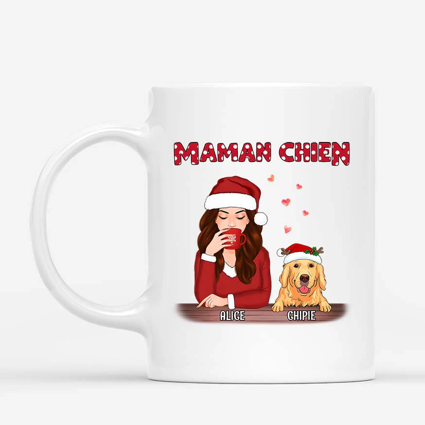 Mug de Noël Personnalisé - Maman Chien