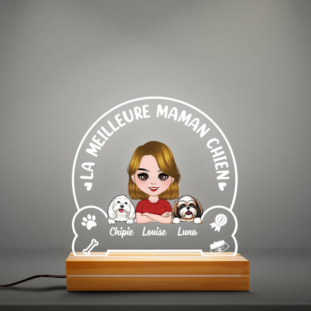 Veilleuse Personnalisée - La Meilleure Maman Chien - Image 3