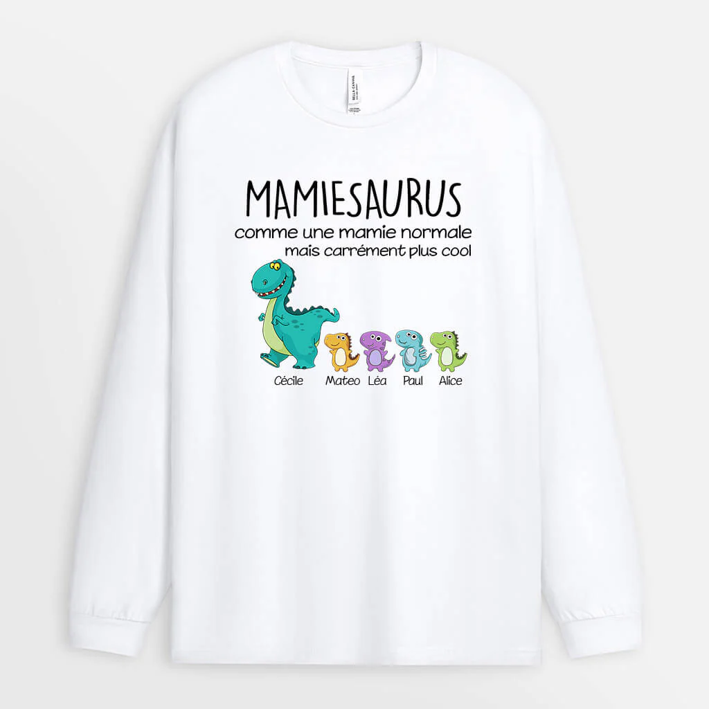 Manches Longues Mamiesaurus Mamansaurus Plus Cool Marche Personnalisé - Image 2