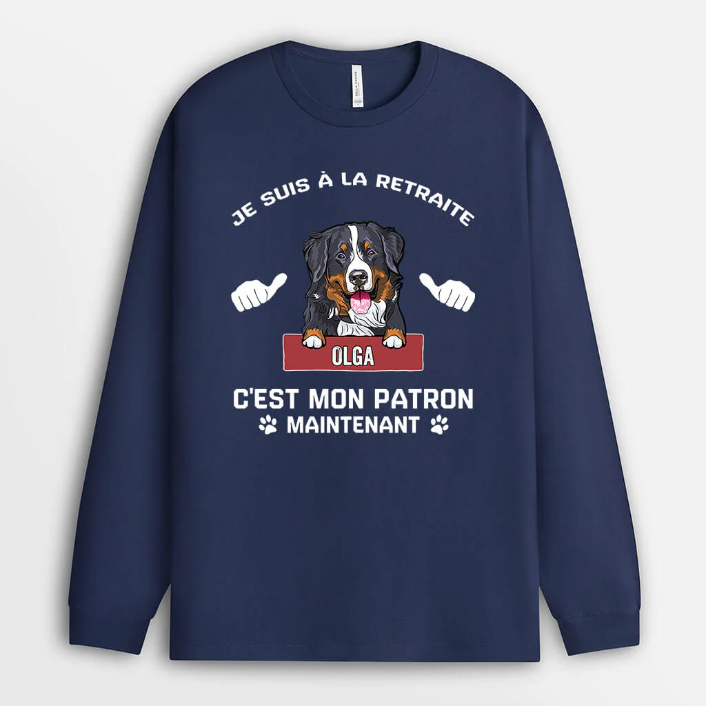Manches Longues Mon Chien C'est Mon Boss Personnalisé