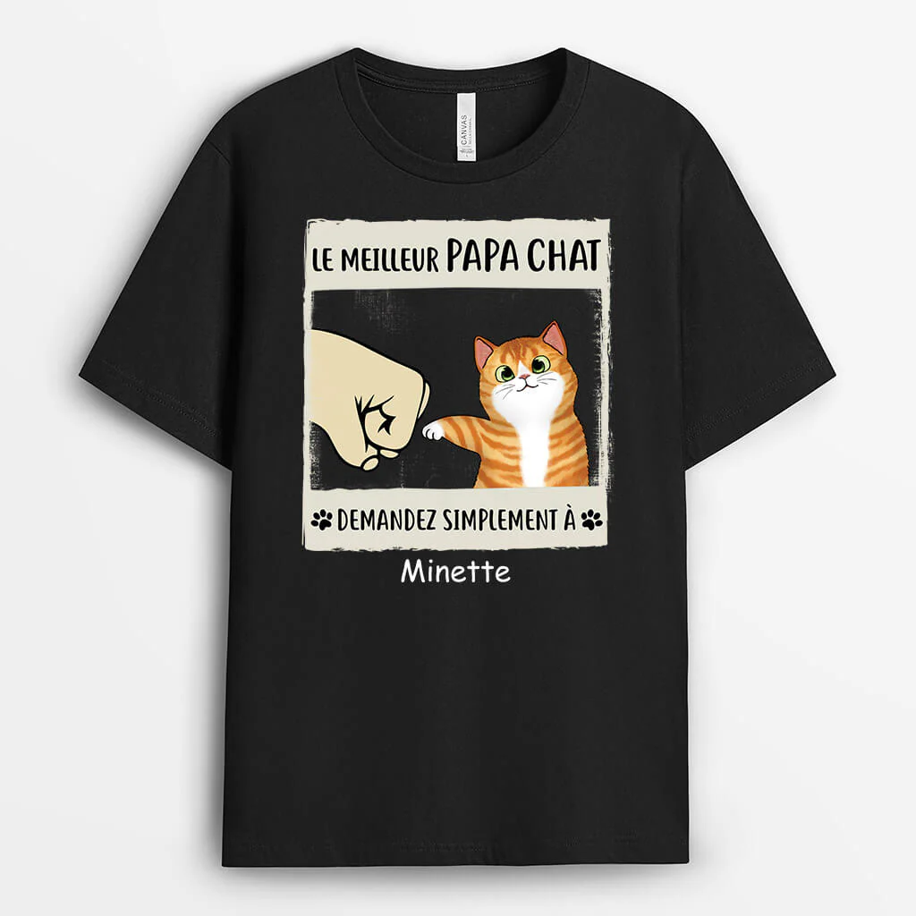 Tee Shirt Personnalisé Avec Chat - Le Meilleur Papa Chat