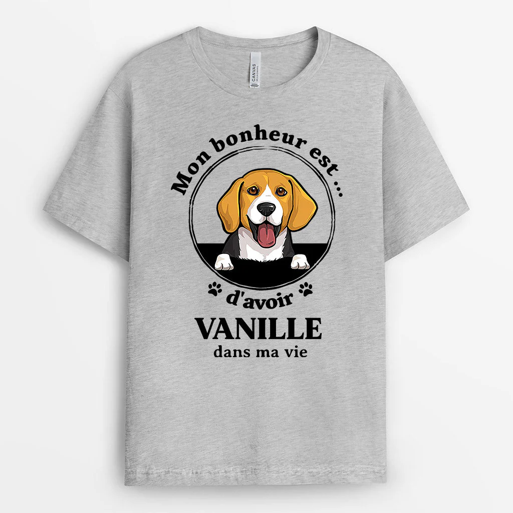 T-shirt Mon Bonheur Dans Ma Vie Personnalisé