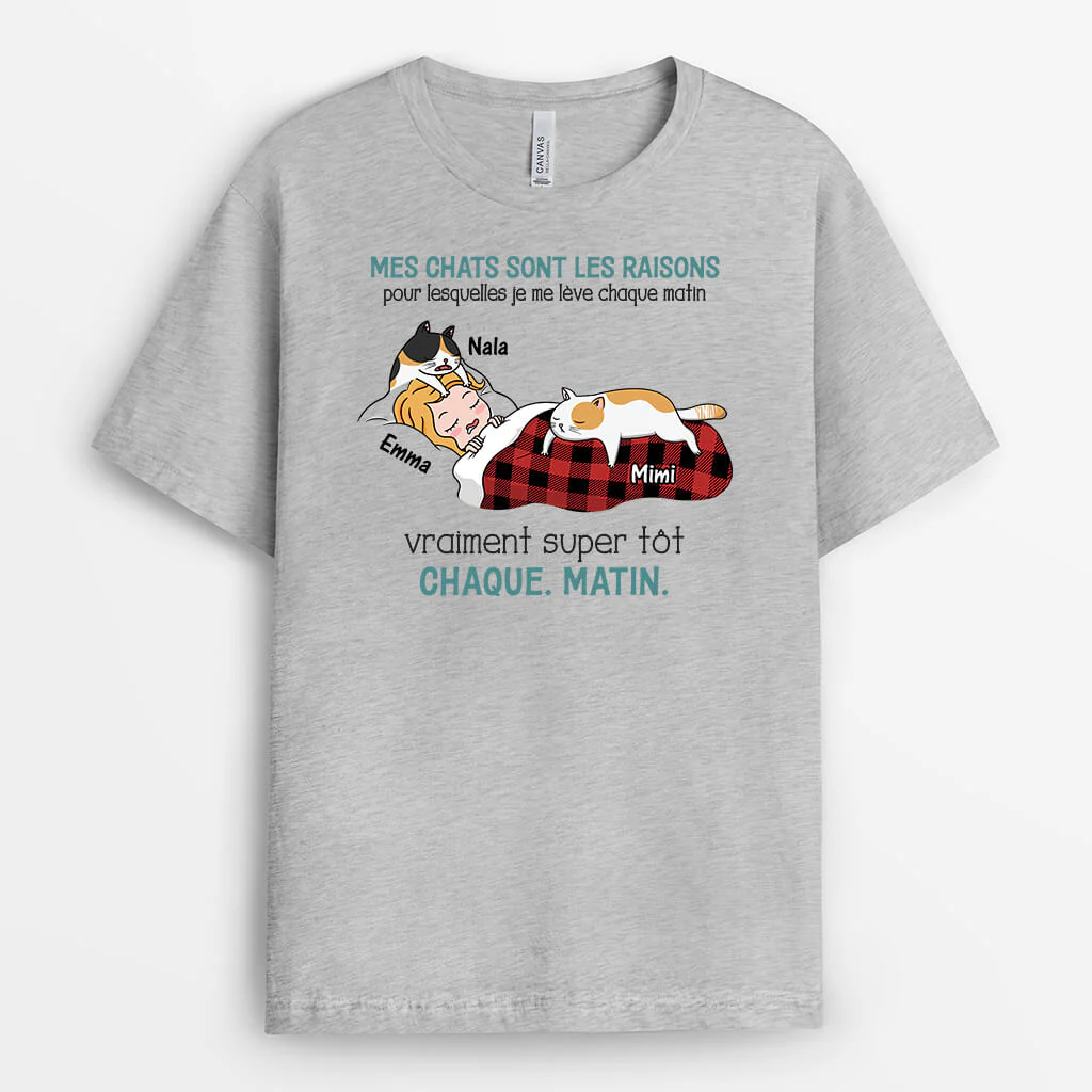 Tee Shirt Personnalisé Chat - Mon Chat Est La Raison - Image 2
