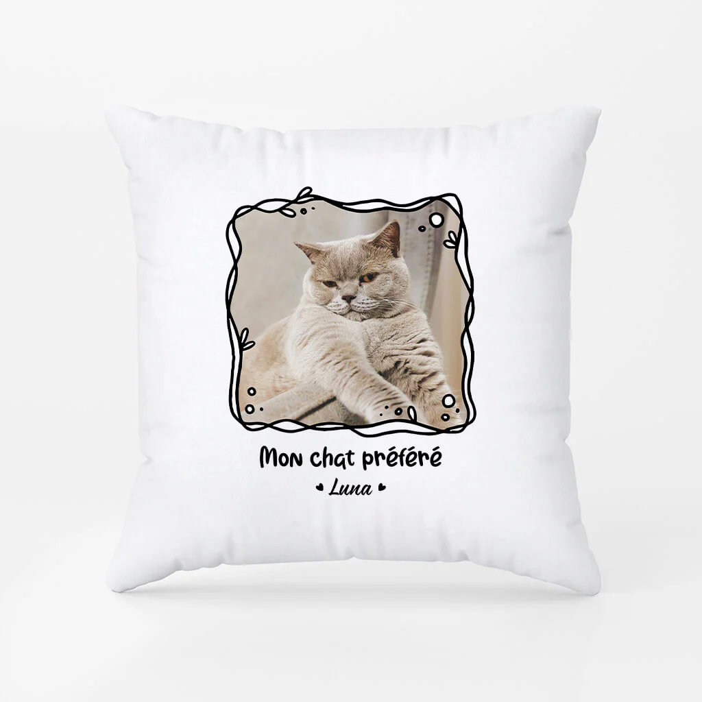Mon Chat Préféré Avec Photo - Coussin Avec Chat Personnalisé