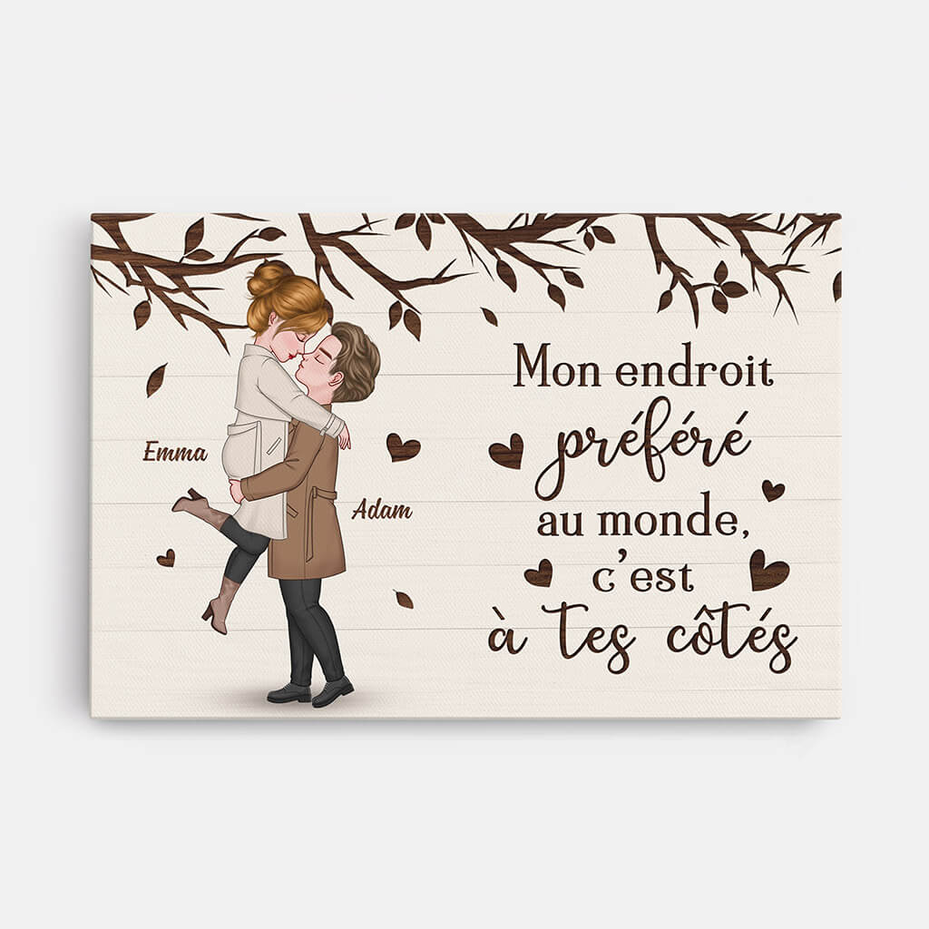 Mon Endroit Préféré Dans Ce Monde Version Romantique - Toile Personnalisée Couple