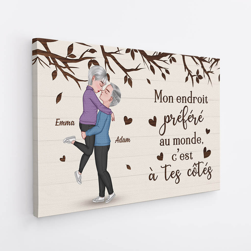 Mon Endroit Préféré Dans Ce Monde Version Romantique - Toile Personnalisée Couple - Image 2