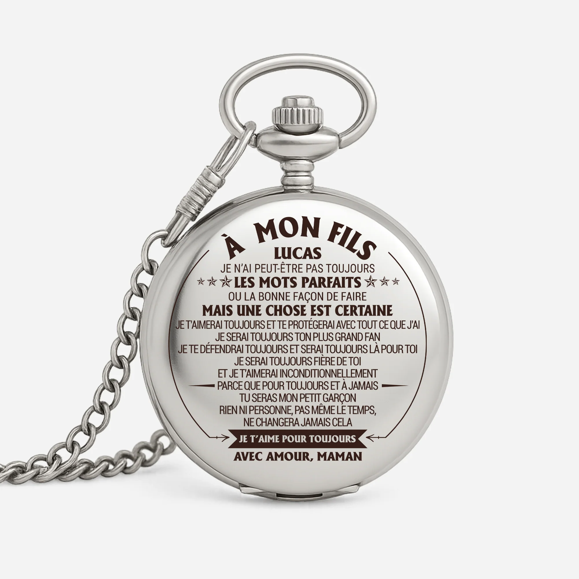 Montre À Gousset Personnalisable - Je T'aime Cadeau Pour Fils/Fille/Petit-fils/Petite-fille