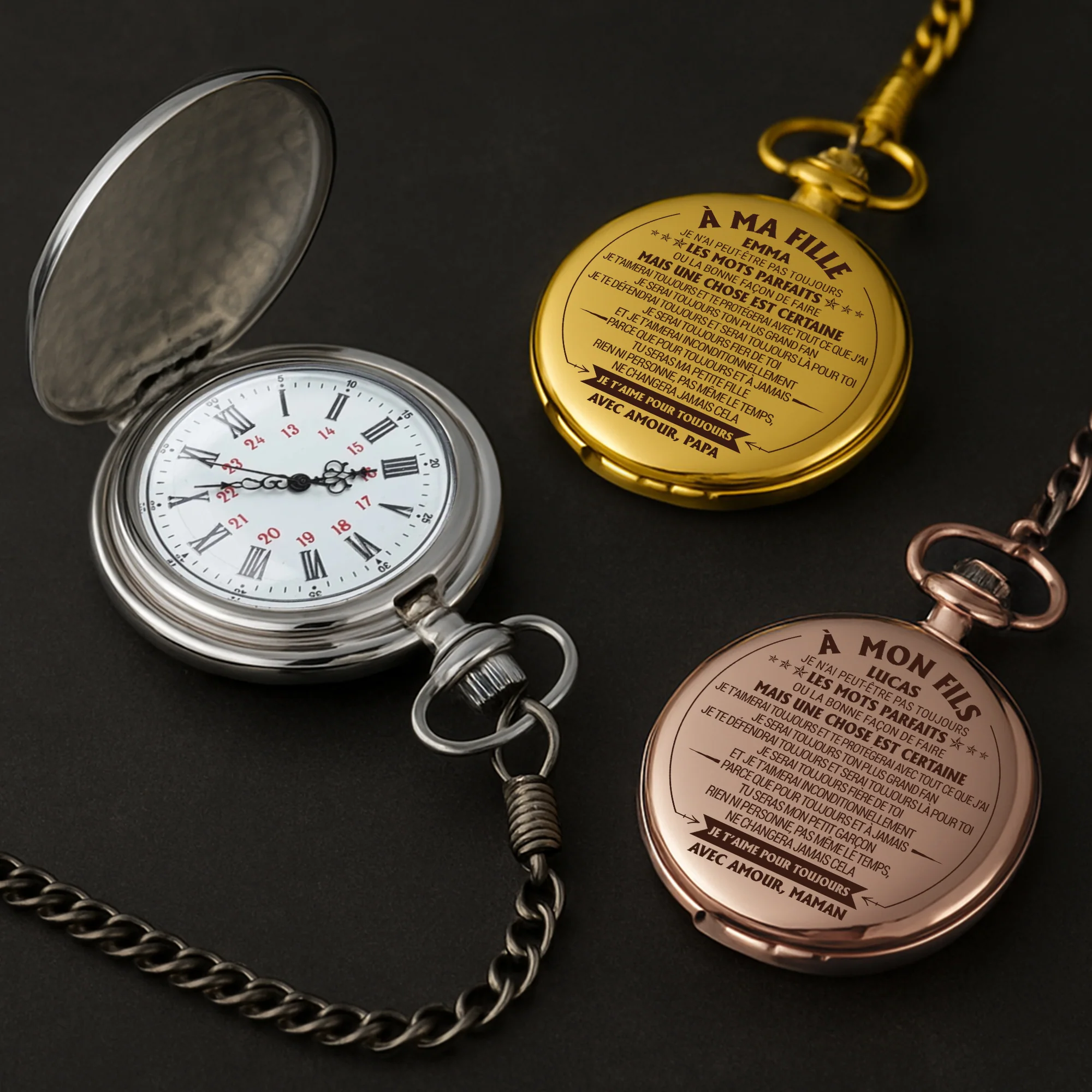Montre À Gousset Personnalisable - Je T'aime Cadeau Pour Fils/Fille/Petit-fils/Petite-fille - Image 2