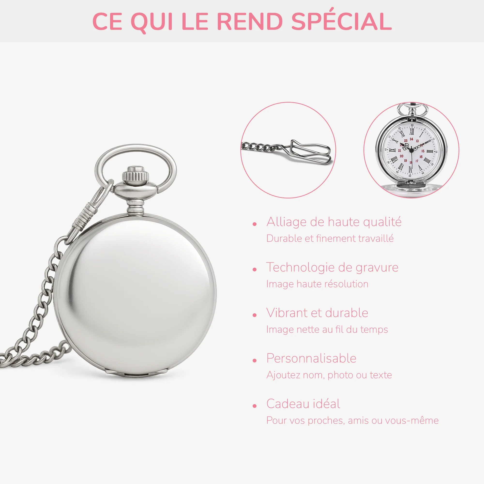 Montre À Gousset Personnalisable - Je T'aime Cadeau Pour Fils/Fille/Petit-fils/Petite-fille - Image 4