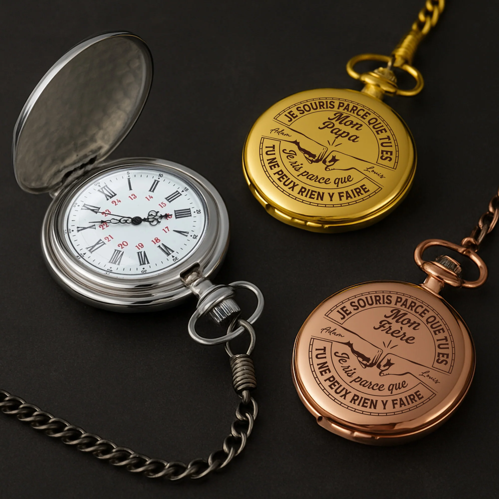 Montre De Poche Personnalisable - Parce Que Tu Es Mon Frère - Image 2