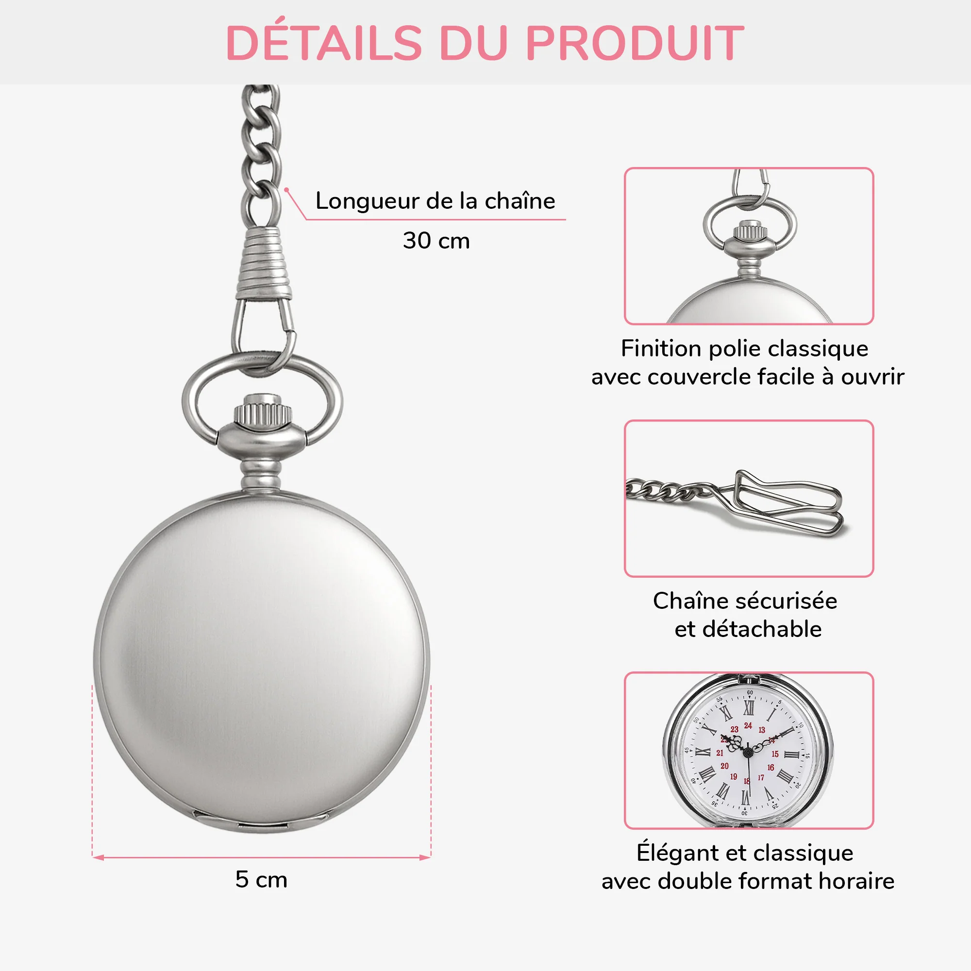 Montre De Poche Personnalisable - Parce Que Tu Es Mon Frère - Image 3