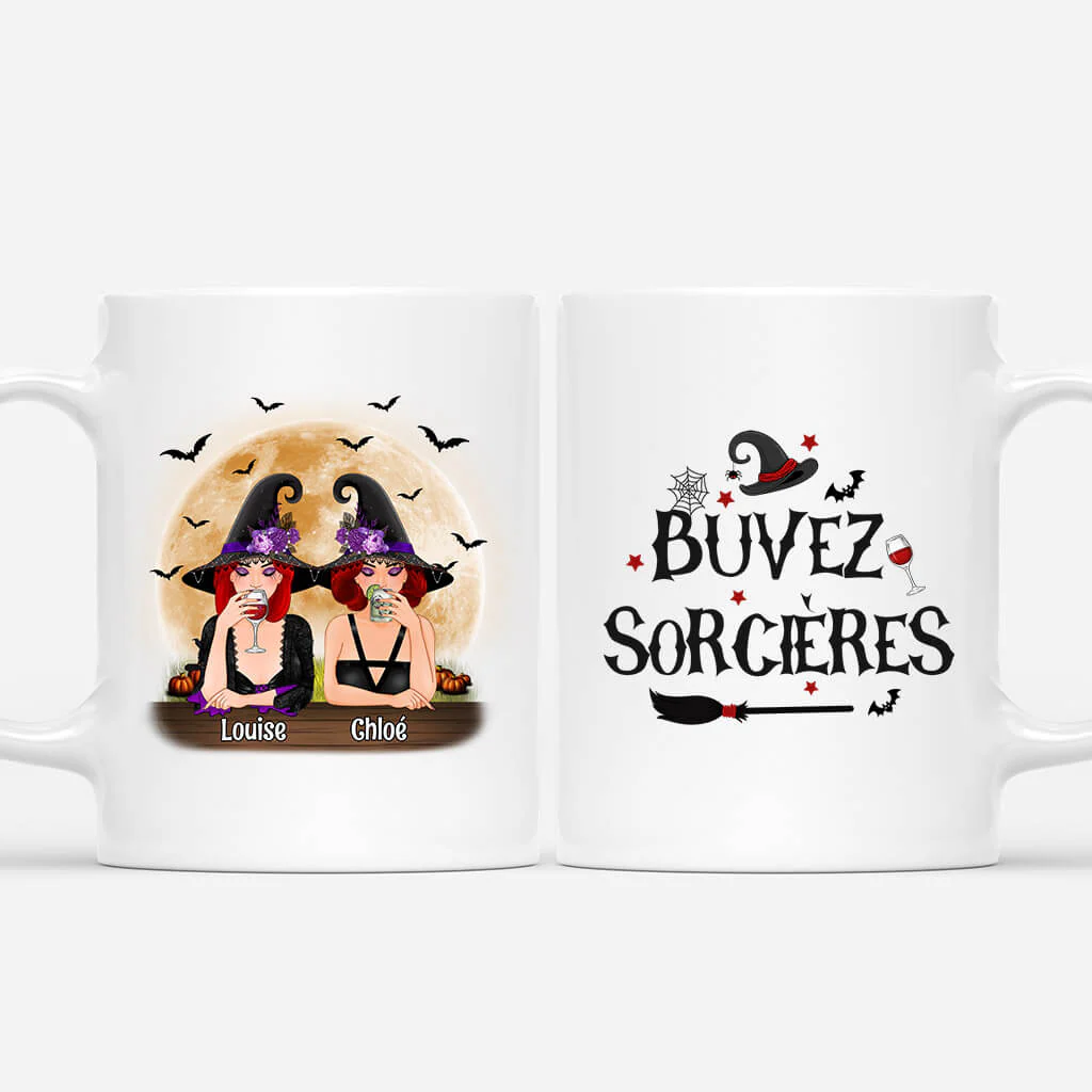 Mug personnalisé meilleure amie – Buvez, Sorcières