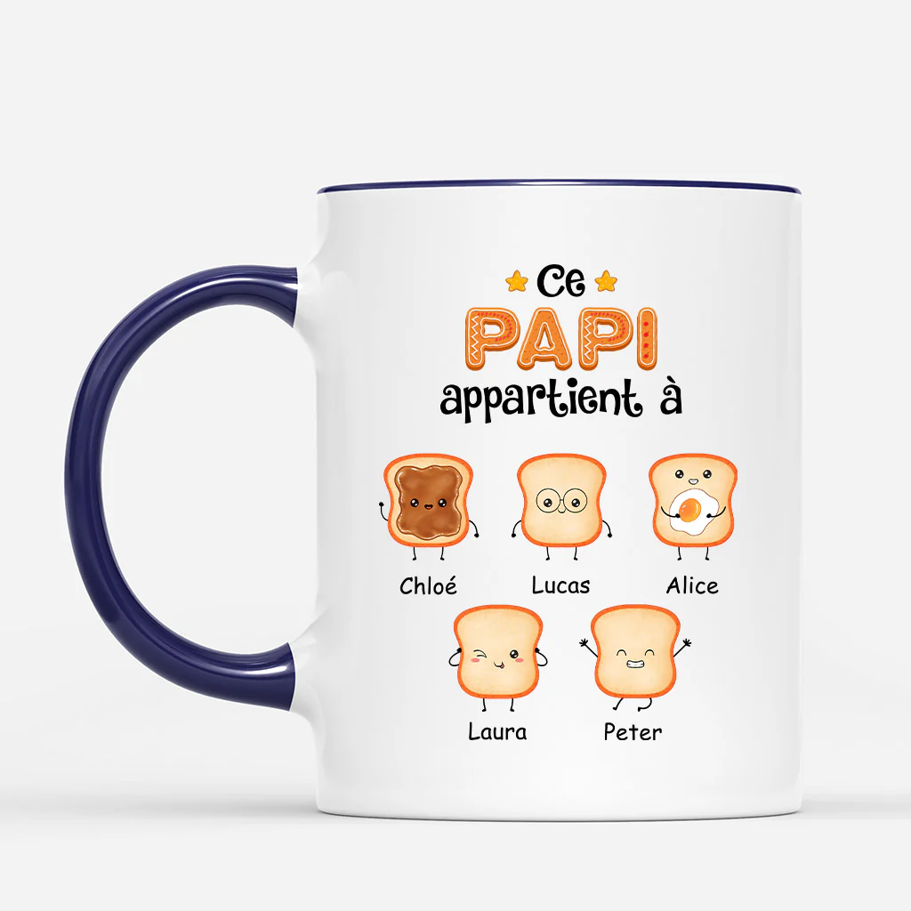 Mug Personnalisé Papa - Ce Papa Appartient à Tranche de Pain - Image 2