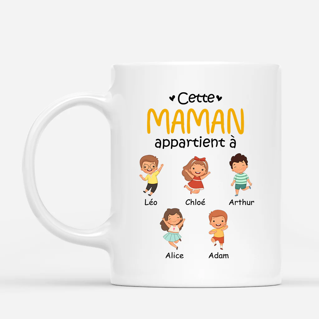 Mug Personnalisé Maman - Cette Maman Appartient À Enfants Sautant
