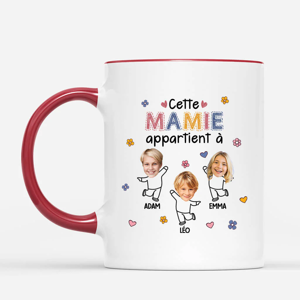 Tasse Cadeau Mamie – Personnalisée avec Visage et Prénoms - Image 2