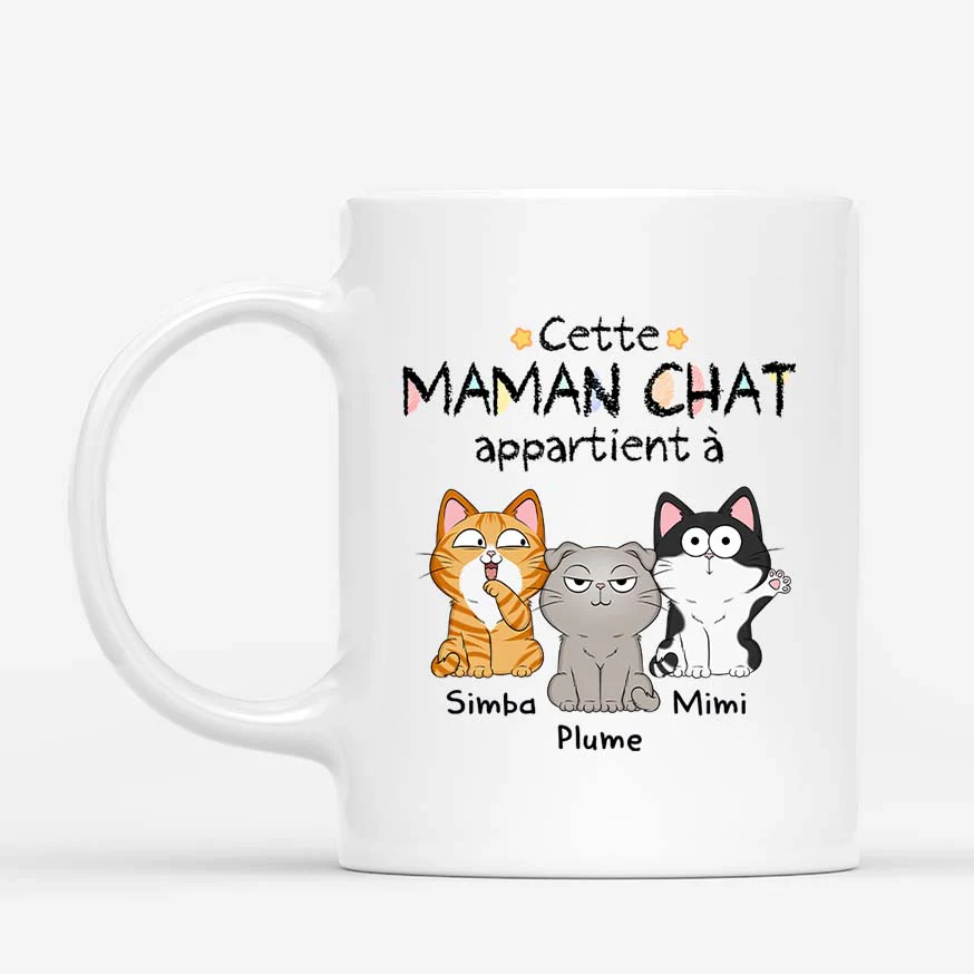Mug Personnalisé Papa - Cette Maman/Ce Papa Chat Appartient À