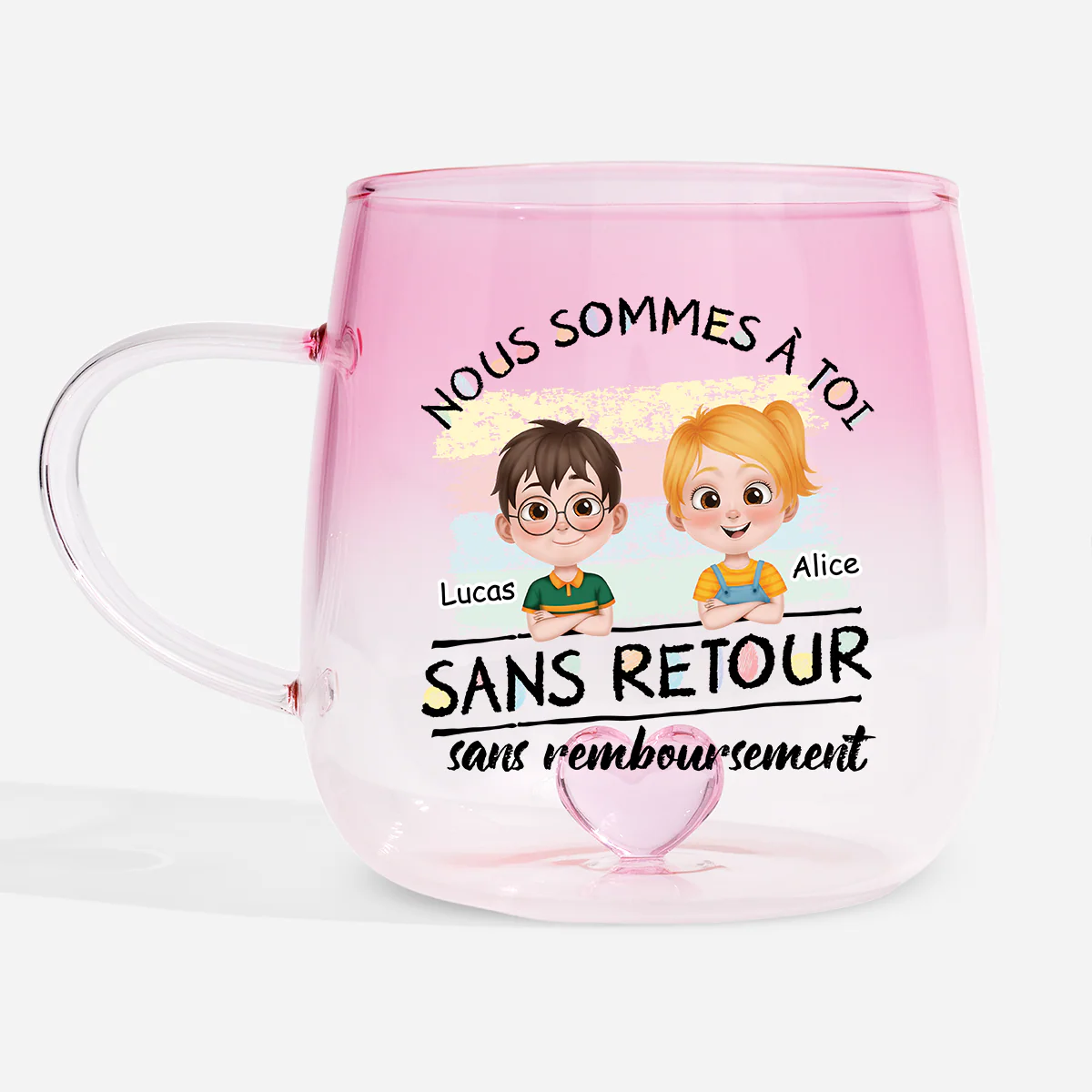 Mug En Verre Dégradé Nous Sommes À Toi - Cadeau Personnalisé Papa Et Maman