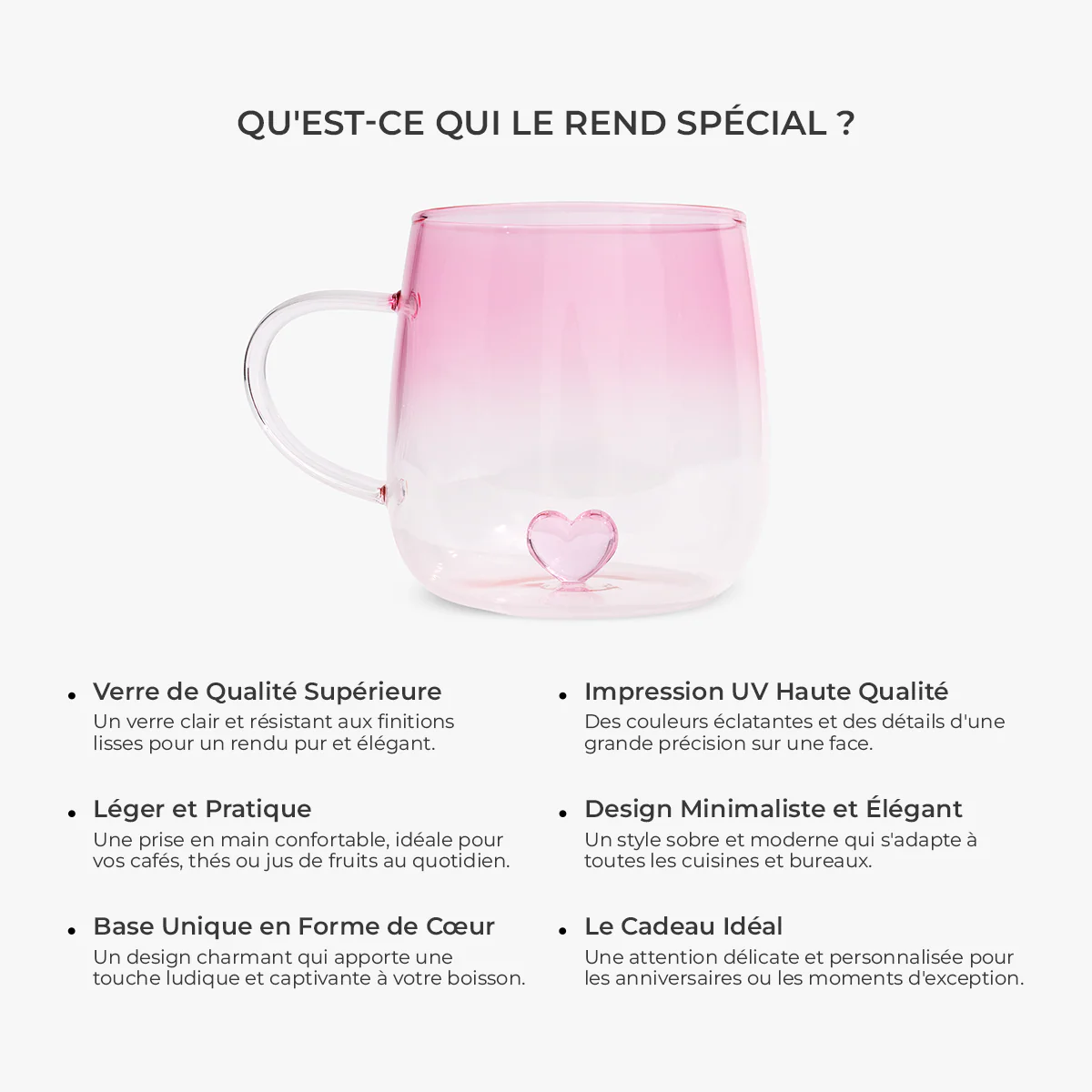 Mug En Verre Personnalisé Dégradé - Cadeau Maman Mamie Avec Petit Coeur - Image 5