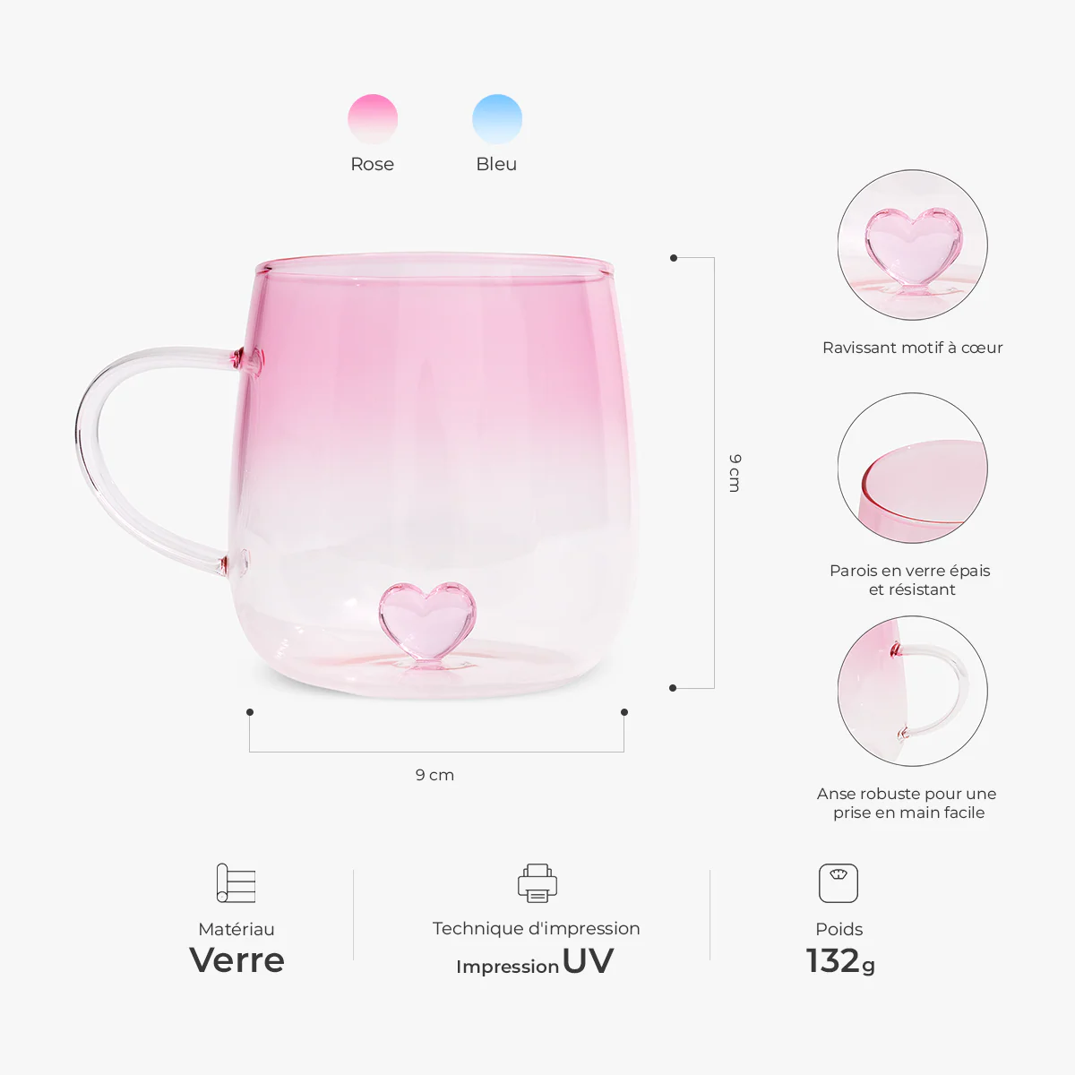 Mug En Verre Personnalisé Dégradé - La Bande À Maman Mamie Papa Papy Avec Mots-croisés - Image 3