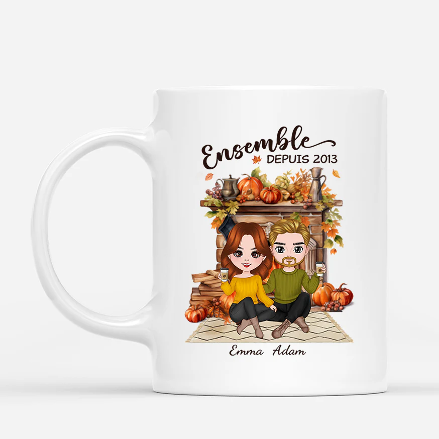 Mug Personnalisé Couple – Ensemble Depuis Automne