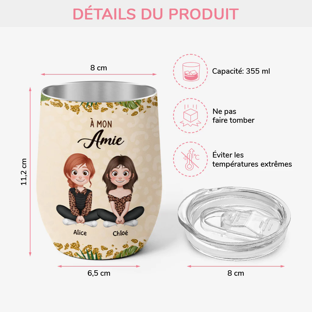 Mug Isotherme 355ml Personnalisé - À Mon Amie - Image 3