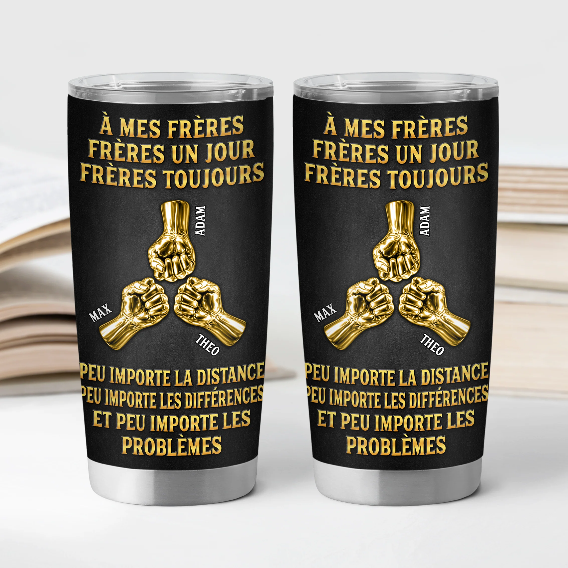 Mug Isotherme 590ml Frère Et Ami Un Jour - Cadeau Personnalisé Homme - Image 2