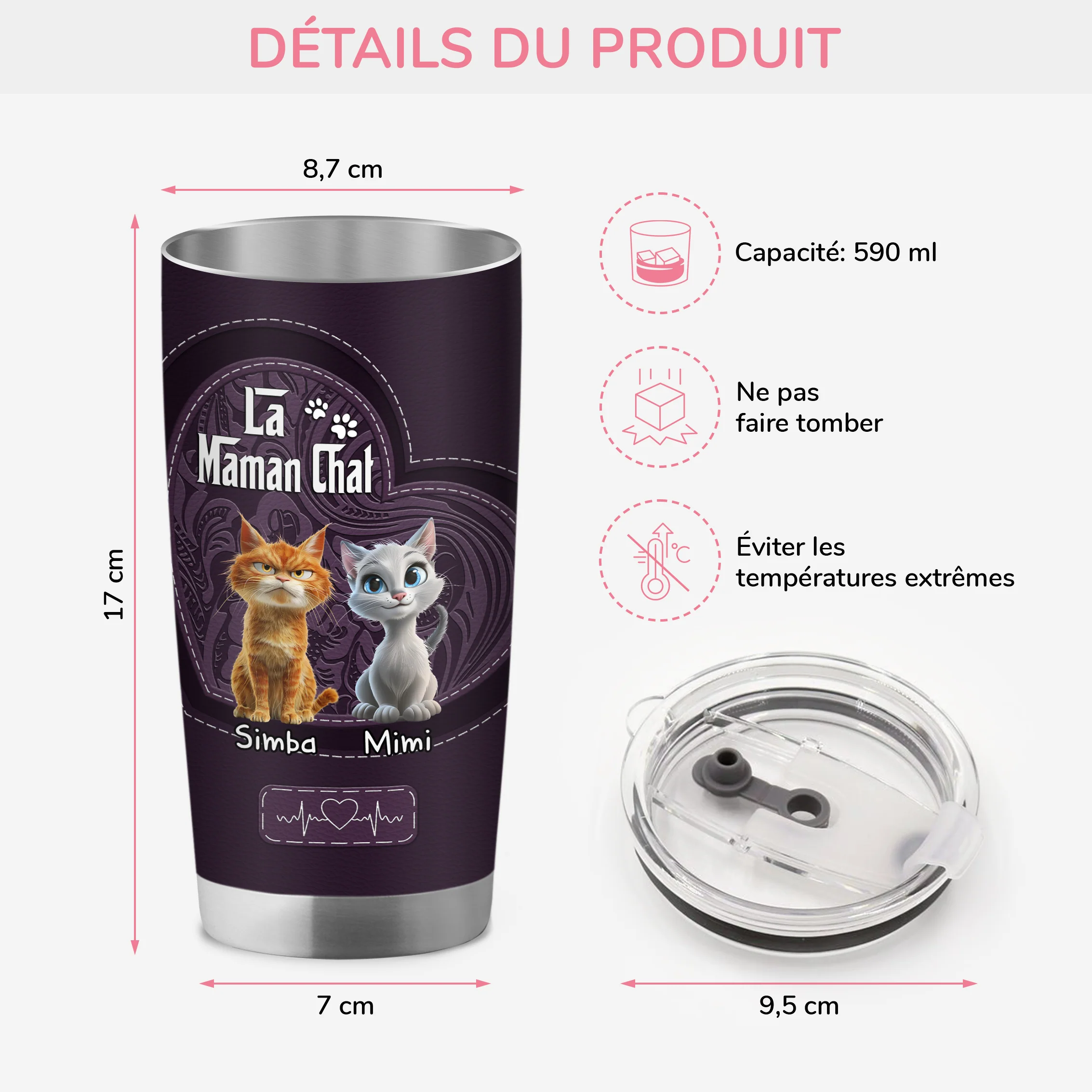 Mug Isotherme Personnalisé - La Mère Des Chats - Image 3