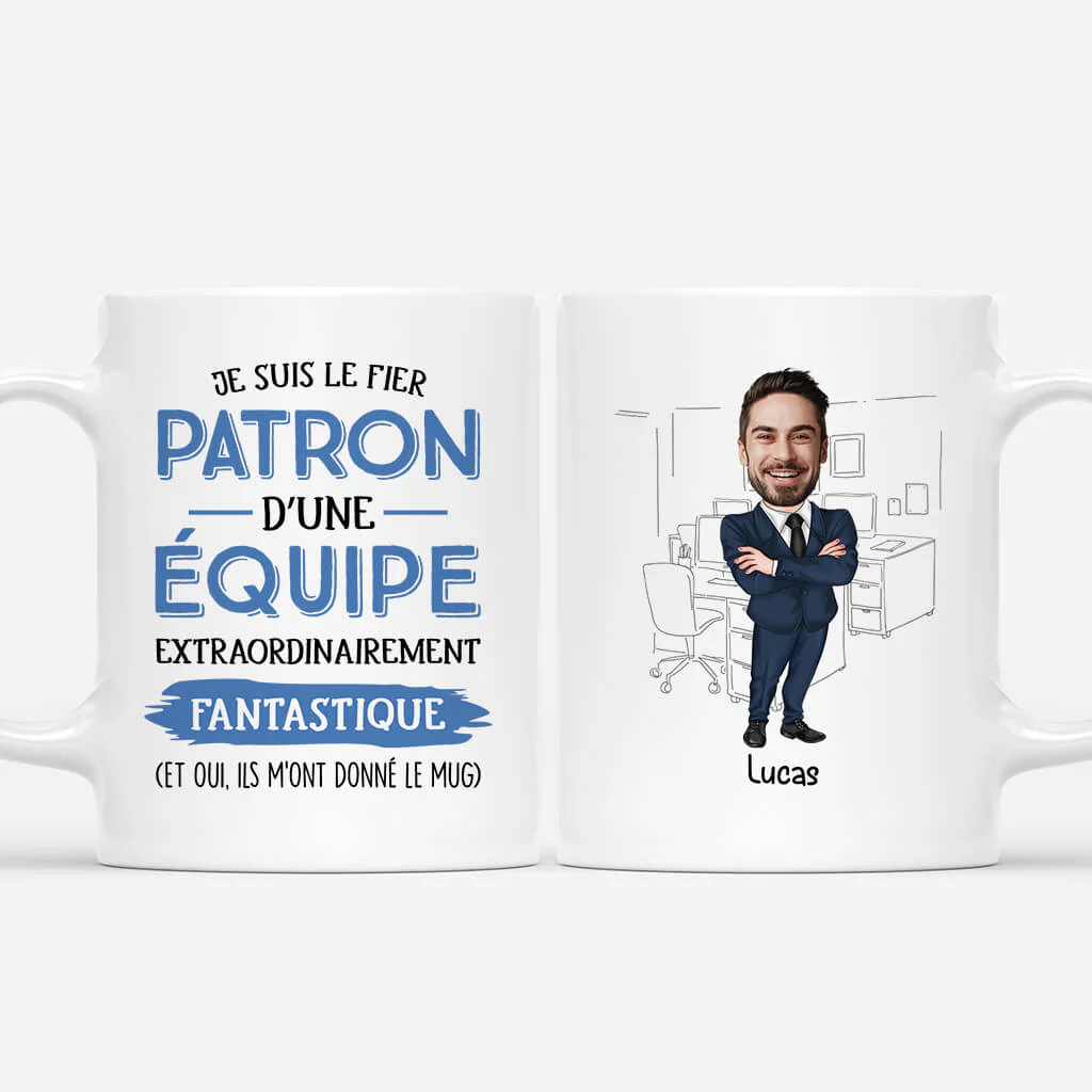 Mug patron personnalisé – Fier d’une équipe incroyable