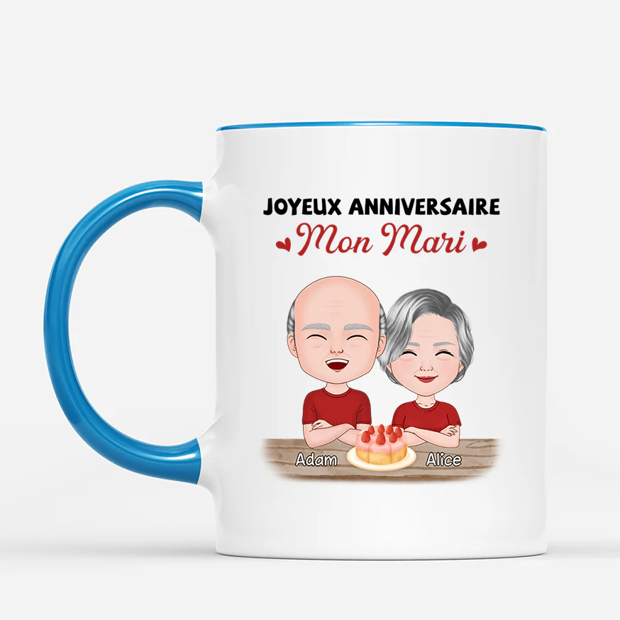 Mug Couple Personnalisé – Joyeux Anniversaire Copain ou Mari - Image 2