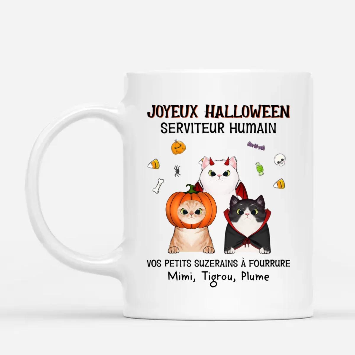 Mug Joyeux Halloween Serviteur Humain Personnalisé